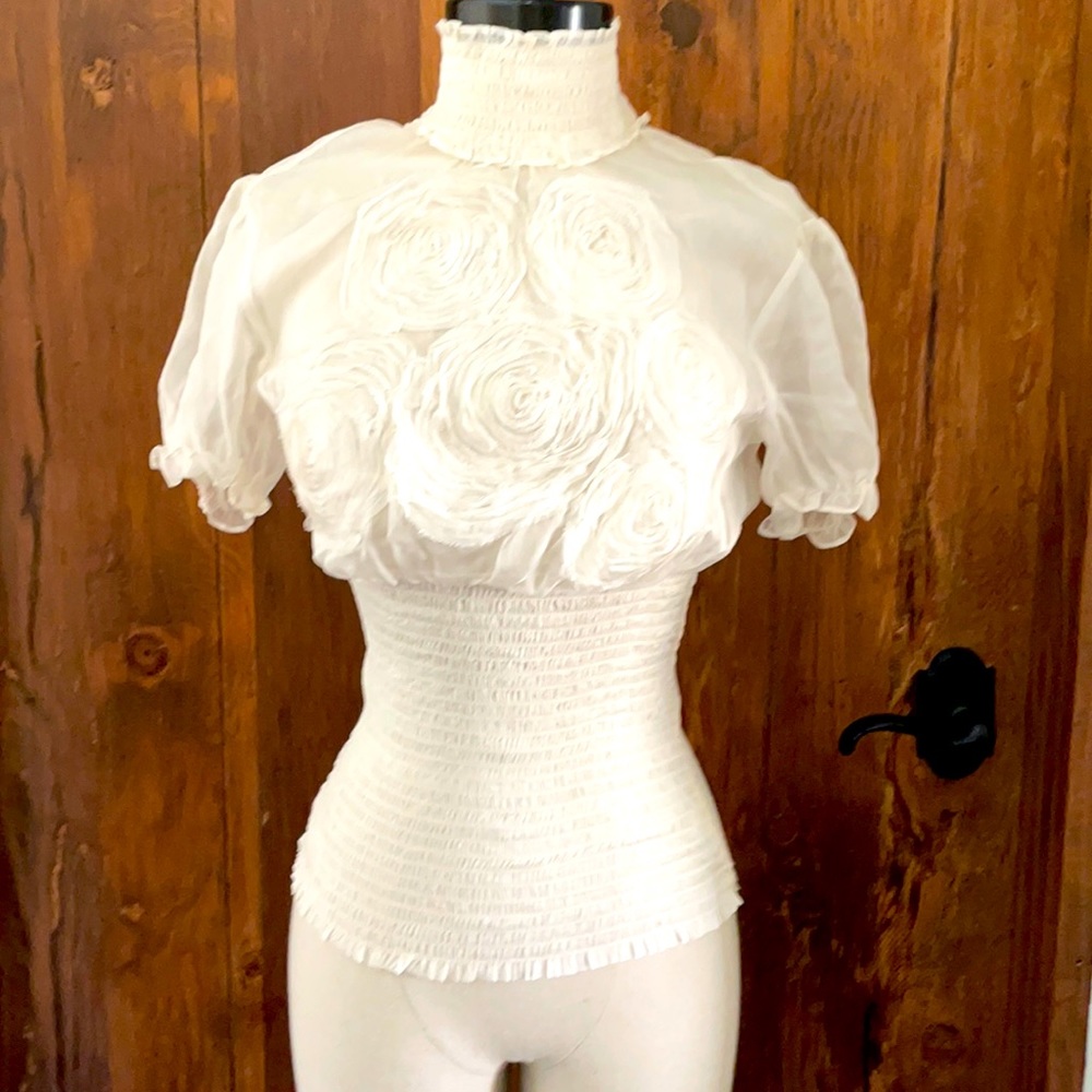 BEBE romantic sheer top